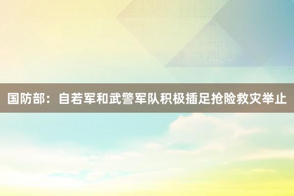 国防部：自若军和武警军队积极插足抢险救灾举止