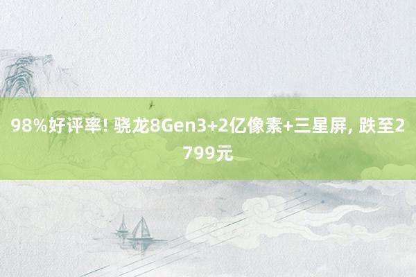 98%好评率! 骁龙8Gen3+2亿像素+三星屏, 跌至2799元