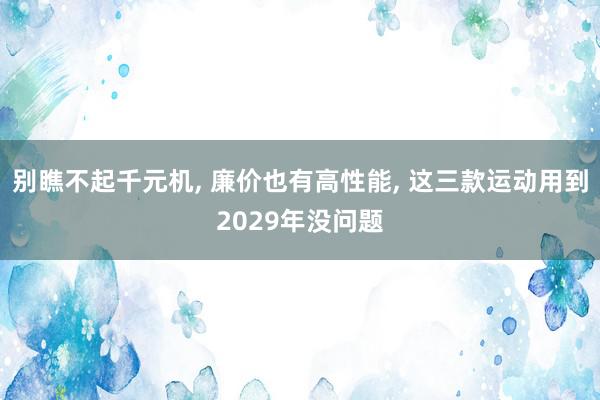 别瞧不起千元机, 廉价也有高性能, 这三款运动用到2029年没问题