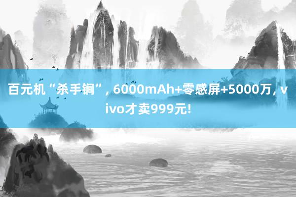 百元机“杀手锏”, 6000mAh+零感屏+5000万, vivo才卖999元!