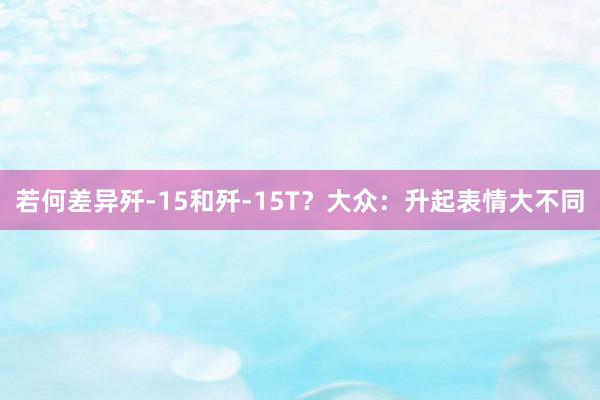 若何差异歼-15和歼-15T？大众：升起表情大不同