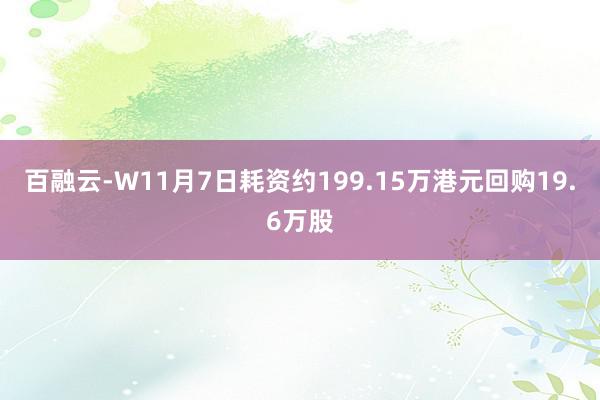 百融云-W11月7日耗资约199.15万港元回购19.6万股