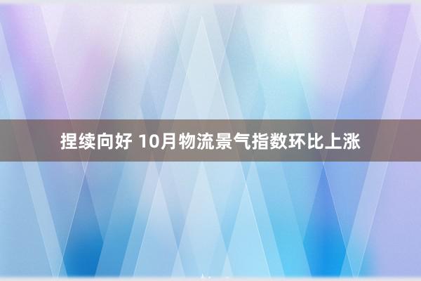 捏续向好 10月物流景气指数环比上涨