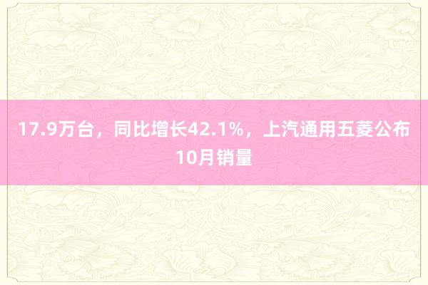 17.9万台，同比增长42.1%，上汽通用五菱公布10月销量